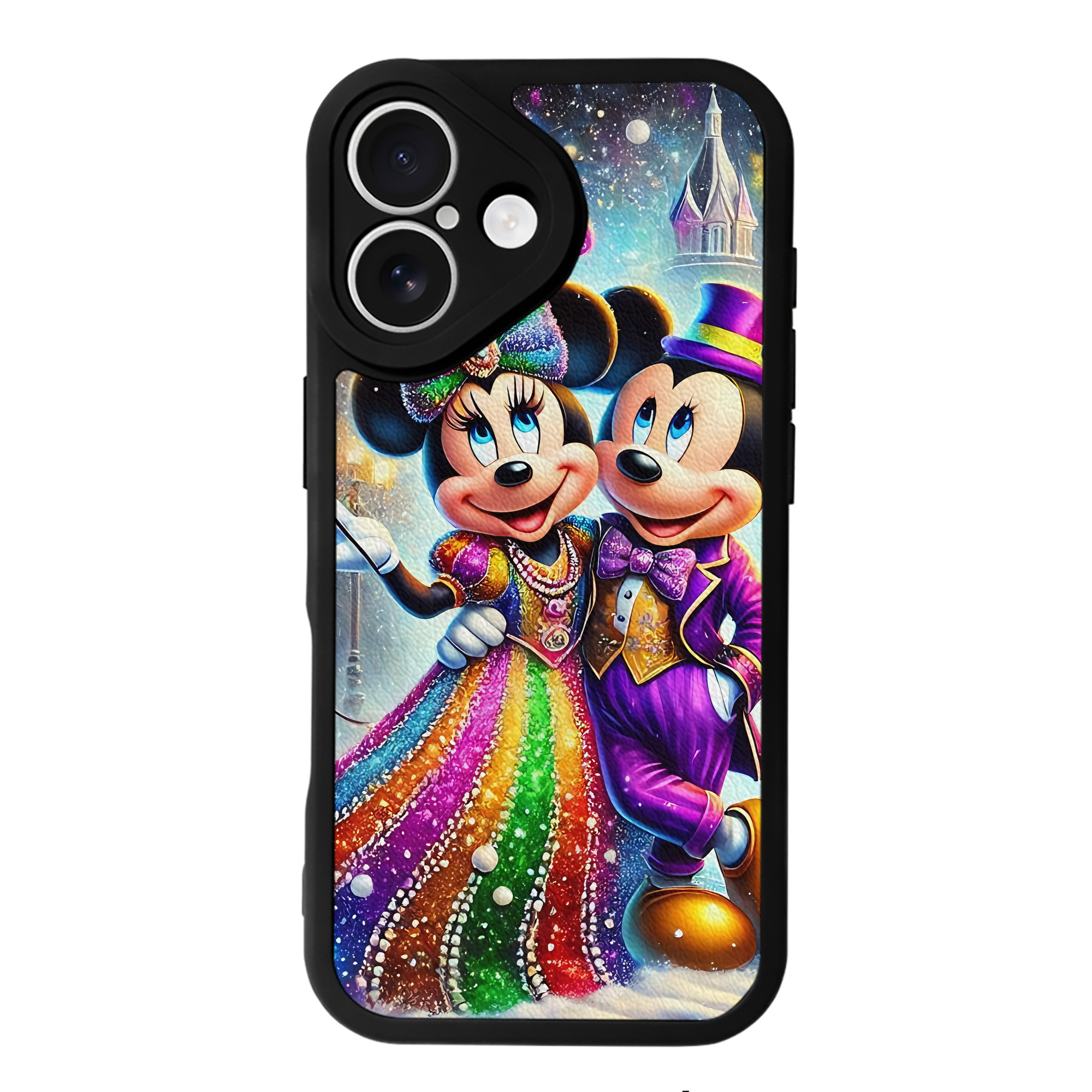 （画像用） ミッキーマウス Mickey Mouse 【iPhone 16シリーズ対応】シリコンスマホケース（レザー調） 材質：シリコン